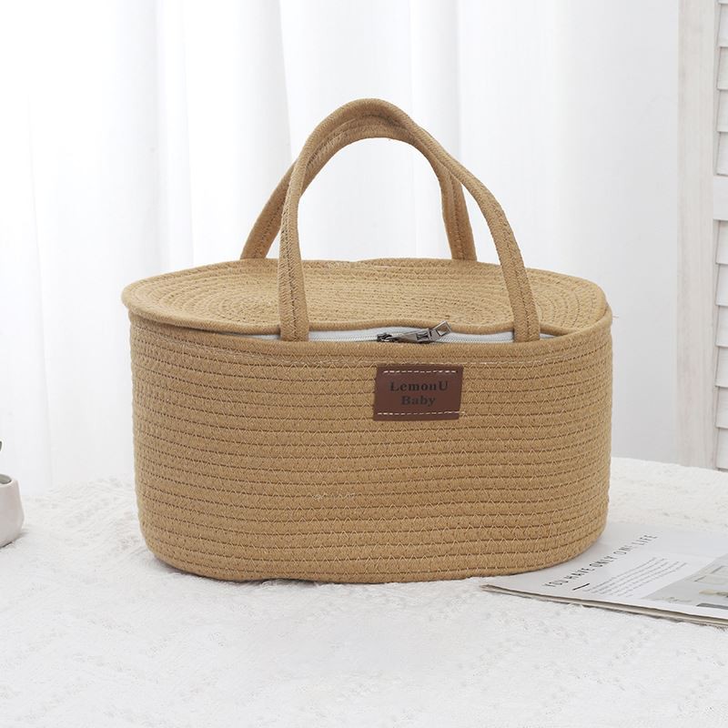 Cistella d'emmagatzematge de corda de cotó amb tapa